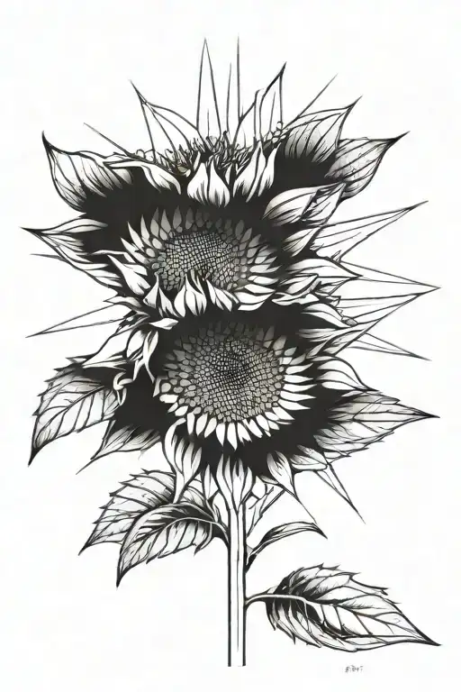 A Sunflower Separated By A Thin Line One Side Rain One Side Sun