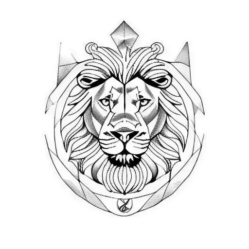 Aquarius Zodiac Sign And Lion Head