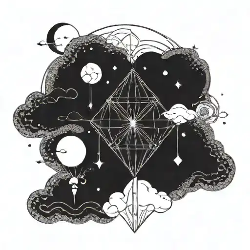 A Cloud With A Moon With Gems Up High