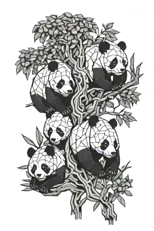 Pandas On Tree Branches