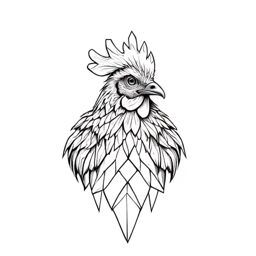A Rooster Head Tattoo Design