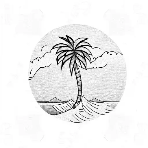 Palm Tree With Surfboard