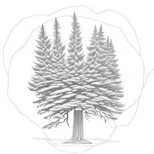 1 Cedar Tree And 1 Redwood Tree And 1 Oak Tree