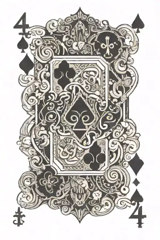 Playing Card Featuring 4 Of Clubs