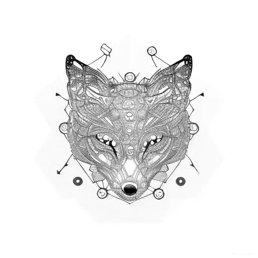 A Biomechanical Sleeping Curled Up Fox Made Of Cogs And Gears