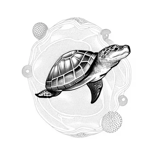 Turtle Jellyfish And Dolphin