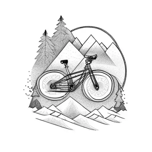 Mountain Scene With Bike
