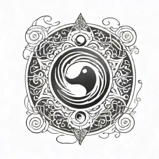 Coffee And Yin Yang Symbol Intertwined