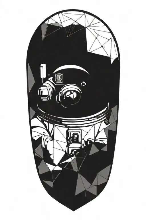 Astronaut Exloding Into Geometrical Triangles