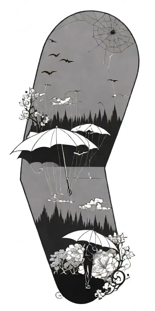 Mother Nature Under An Umbrella With A Storm