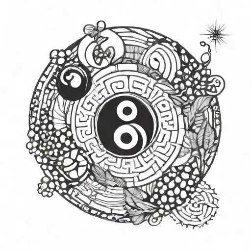 Coffee Beans And Yin Yang Symbol Intertwined