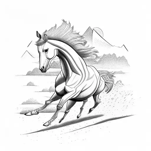 A Majestic Horse Galloping Through The Caatinga Landscape