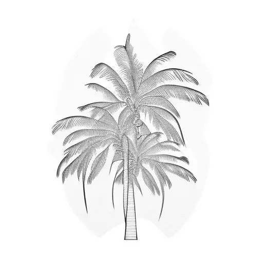 Palm Tree Fine Line Minimalistic