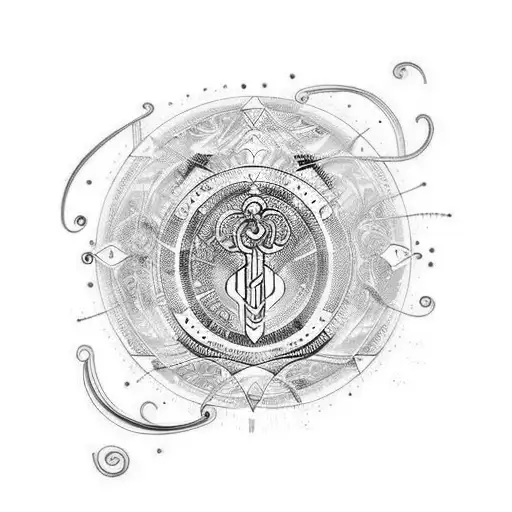 Black Band With Aquarius Symbols With Something With Neuroscience And Orchestra