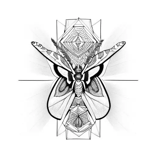 Deathhead Moth Wit Sacred Geometry