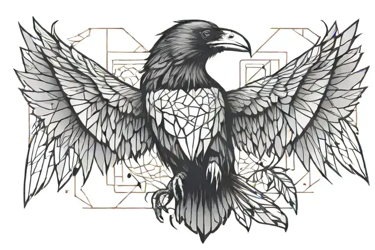 Raven With Spread Wings