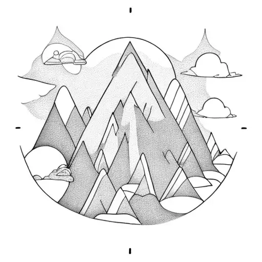 Cloudy Mountain Scene