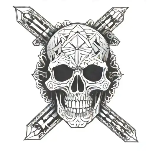 Skull With Drumsticks Crossed