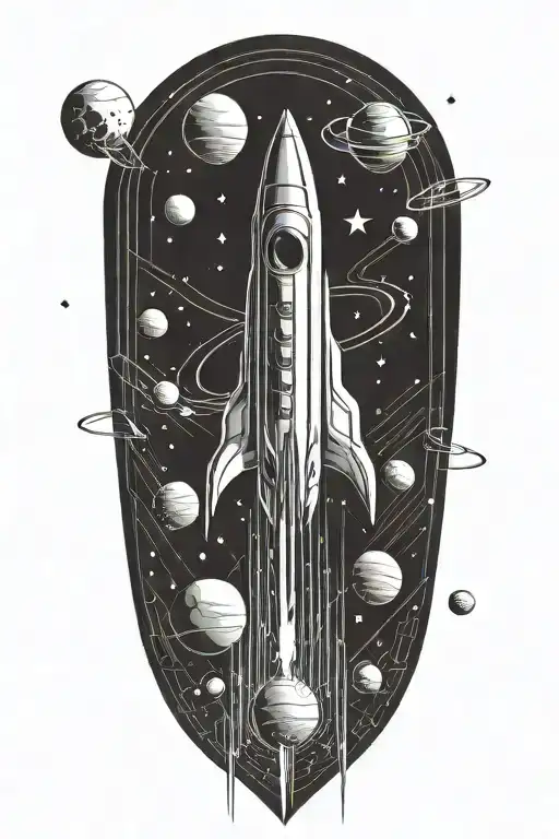 Rocket Ship And Planets