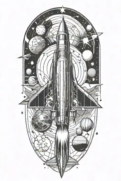 Rocket Ship And Planets
