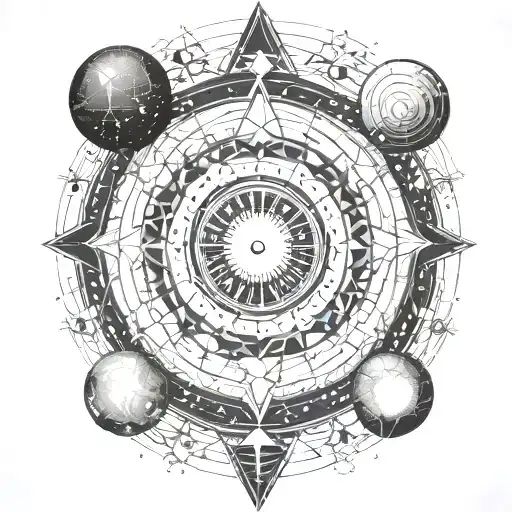 Geometric Intricate Solar System Planets