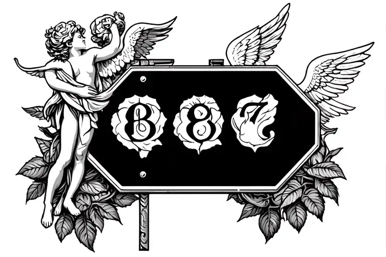 Rose With Cupid Doing 3 Rules Of Street Sign