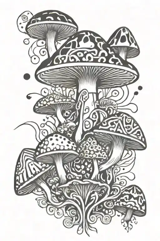 Psychedelic Designs With Mushrooms