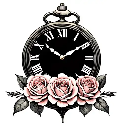 Pocket Clock With Roses The Word Family