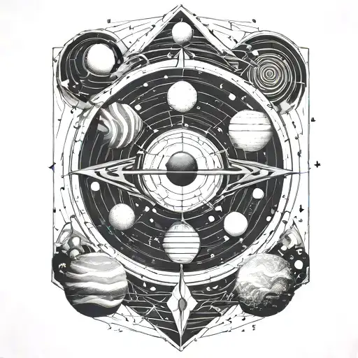Geometric Intricate Solar System Planets