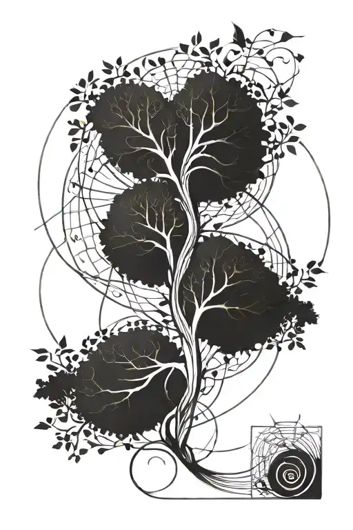 Fibonacci Spiral Tree Of Life Pattern Forming The Shape