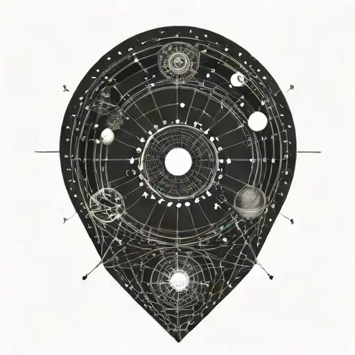 Solar System With Geometric Symbols