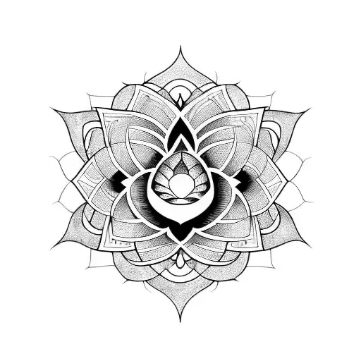 Lotus Flower Intertwined With Binary Code
