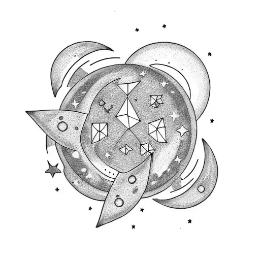 Moon Phases And Stars For Forearm