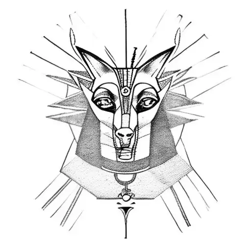 Anubis Holding The Balance With A Heart A Feather