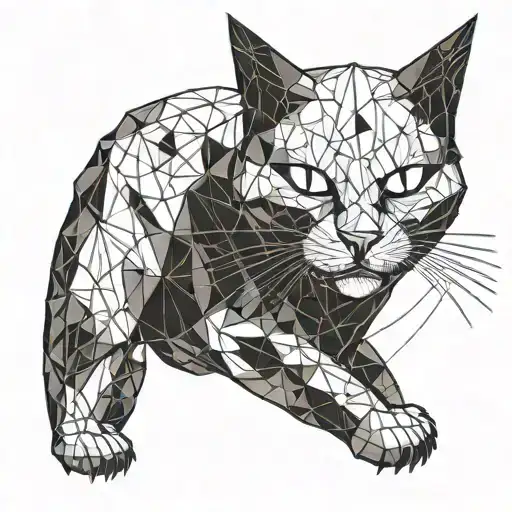 Black Cat With Fangs Fading Away In Wind