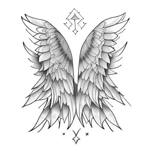 Angel Wings Pointed Up