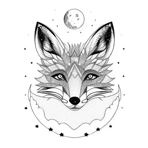 A Profile Full Fox Looking At A Stary Sky