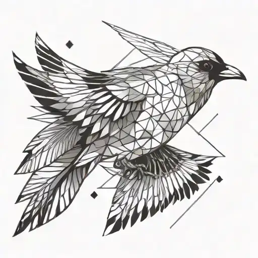 Minimalist Bird Flying
