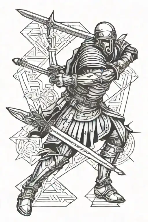Roman Soldier With Twin Swords