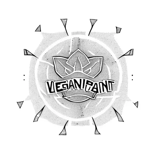 Vegan Logo With Animal Footprints And Text