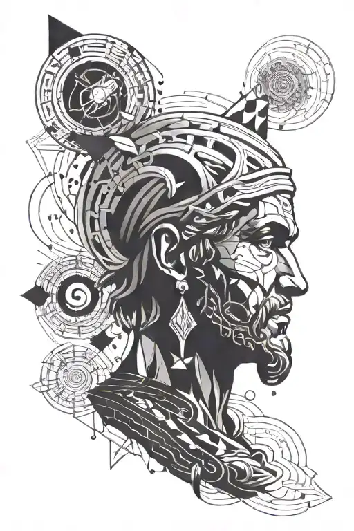 Greek Character And Galaxy