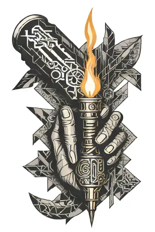 Female Hand And Tig Torch