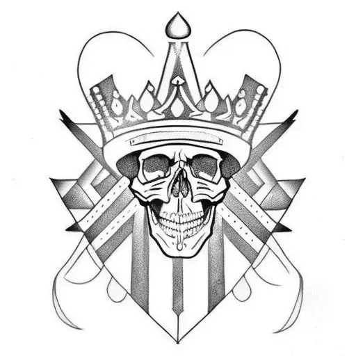 Skull With Crown And Falcon