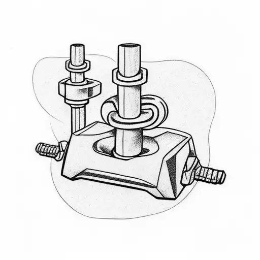 A Minimalist Tattoo Of A Dumbbell With The Word 'Strength' Written Underneath