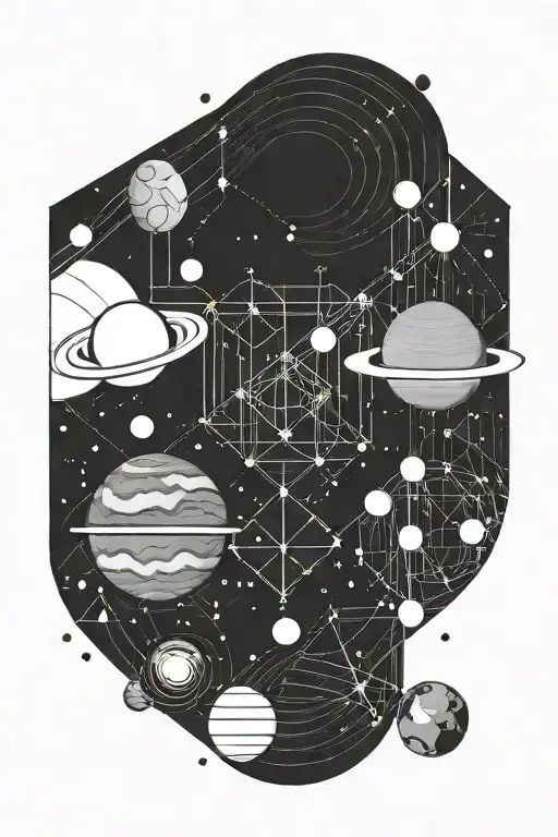 Various Planets In A Straight Line