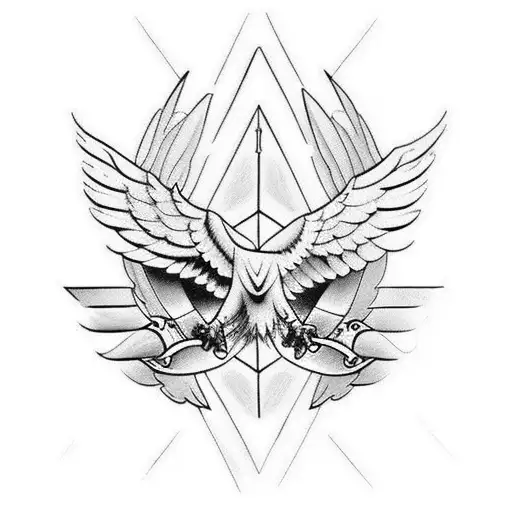 Eagle Wings With Christian Cross