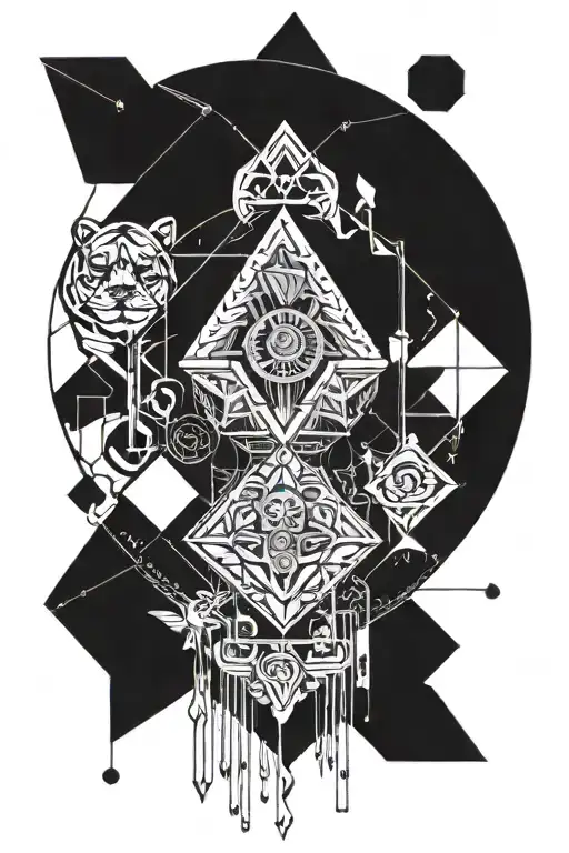 Geometric Style Tattoo That Is Heavily Inspired By Indian Mythology
