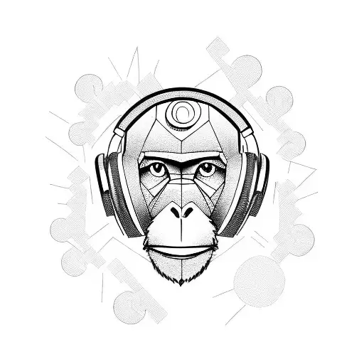 Monkey Wearing Headphones