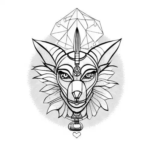 Anubis Holding The Balance With A Heart A Feather