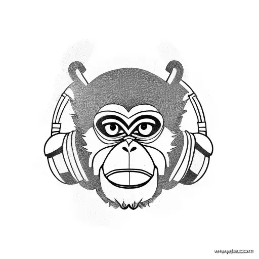 Monkey Wearing Headphones